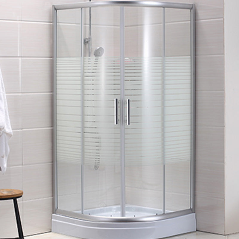 Semi-Frameless Shower Bath Door Double Sliding Shower Doors Patterned Clearhalo 'Bathroom Remodel & Bathroom Fixtures' 'Home Improvement' 'home_improvement' 'home_improvement_shower_tub_doors' 'Shower and Tub Doors' 'shower_tub_doors' 'Showers & Bathtubs' 7381703