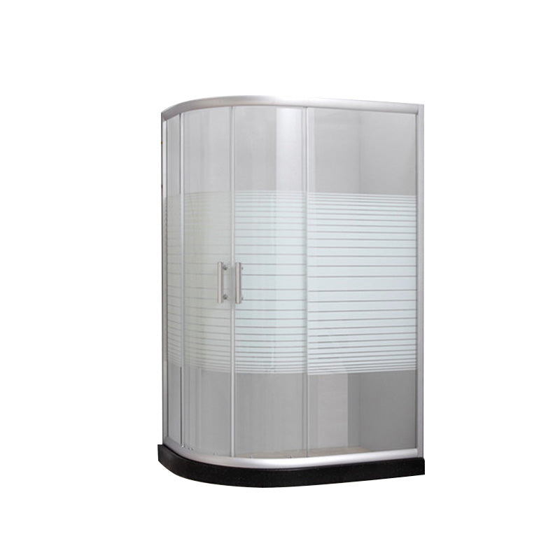 Semi-Frameless Shower Bath Door Double Sliding Shower Doors Patterned Clearhalo 'Bathroom Remodel & Bathroom Fixtures' 'Home Improvement' 'home_improvement' 'home_improvement_shower_tub_doors' 'Shower and Tub Doors' 'shower_tub_doors' 'Showers & Bathtubs' 7381705