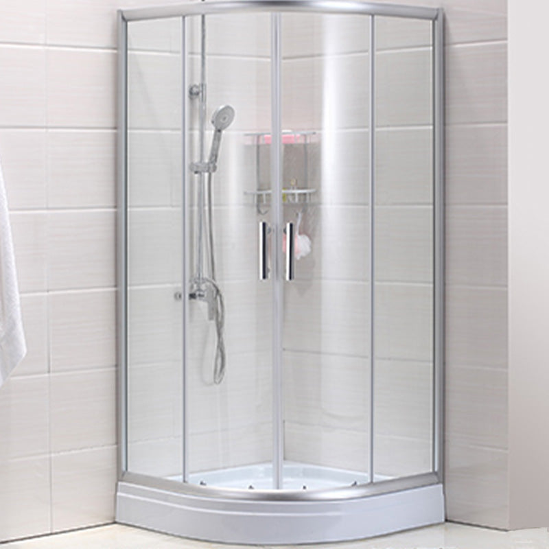 Semi-Frameless Shower Bath Door Double Sliding Shower Doors Patterned Clearhalo 'Bathroom Remodel & Bathroom Fixtures' 'Home Improvement' 'home_improvement' 'home_improvement_shower_tub_doors' 'Shower and Tub Doors' 'shower_tub_doors' 'Showers & Bathtubs' 7381710