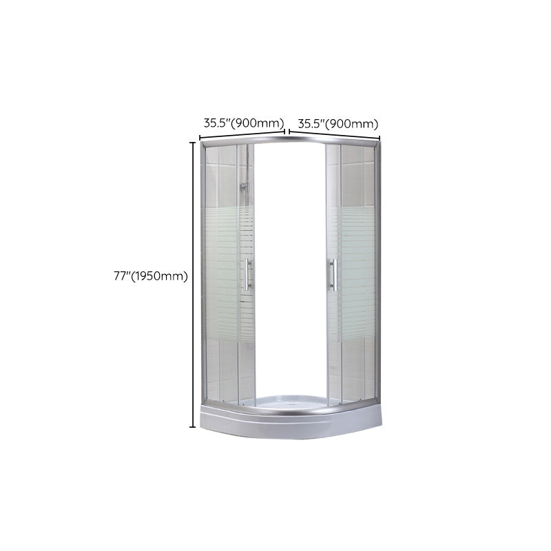 Semi-Frameless Shower Bath Door Double Sliding Shower Doors Patterned Clearhalo 'Bathroom Remodel & Bathroom Fixtures' 'Home Improvement' 'home_improvement' 'home_improvement_shower_tub_doors' 'Shower and Tub Doors' 'shower_tub_doors' 'Showers & Bathtubs' 7381717