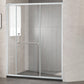 Semi-Frameless Shower Bath Door Single Sliding Shower Doors Tempered Silver 71"L x 75"H Clearhalo 'Bathroom Remodel & Bathroom Fixtures' 'Home Improvement' 'home_improvement' 'home_improvement_shower_tub_doors' 'Shower and Tub Doors' 'shower_tub_doors' 'Showers & Bathtubs' 7381722