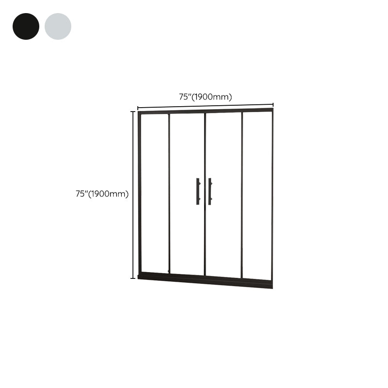 Semi-Frameless Shower Bath Door Single Sliding Shower Doors Tempered Clearhalo 'Bathroom Remodel & Bathroom Fixtures' 'Home Improvement' 'home_improvement' 'home_improvement_shower_tub_doors' 'Shower and Tub Doors' 'shower_tub_doors' 'Showers & Bathtubs' 7381734