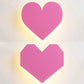 Pink Finish Heart Wall Lighting Lovely Wood LED Sconce Light for Baby Girls Bedroom Hallway Clearhalo 'Wall Lamps & Sconces' 'Wall Lights' Lighting' 73820