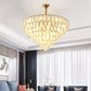 Oval Crystal Gold Semi Flushmount Layered 5 Bulbs Modern Style Ceiling Flush Mount Light for Living Room Clearhalo 'Ceiling Lights' 'Chandeliers' 'Modern Chandeliers' 'Modern' Lighting' 738230