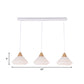 Wood Cone Multiple Hanging Pendant Light Simple 3 Bulbs Cream Glass Ceiling Lamp Fixture Clearhalo 'Ceiling Lights' 'Modern Pendants' 'Modern' 'Pendant Lights' 'Pendants' Lighting' 738249