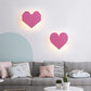 Pink Finish Heart Wall Lighting Lovely Wood LED Sconce Light for Baby Girls Bedroom Hallway Clearhalo 'Wall Lamps & Sconces' 'Wall Lights' Lighting' 73826