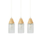 Clear Cracked Glass Tube Multi Light Pendant Modernism 3-Bulb Wood Suspension Lamp for Dining Room Clearhalo 'Ceiling Lights' 'Modern Pendants' 'Modern' 'Pendant Lights' 'Pendants' Lighting' 738273
