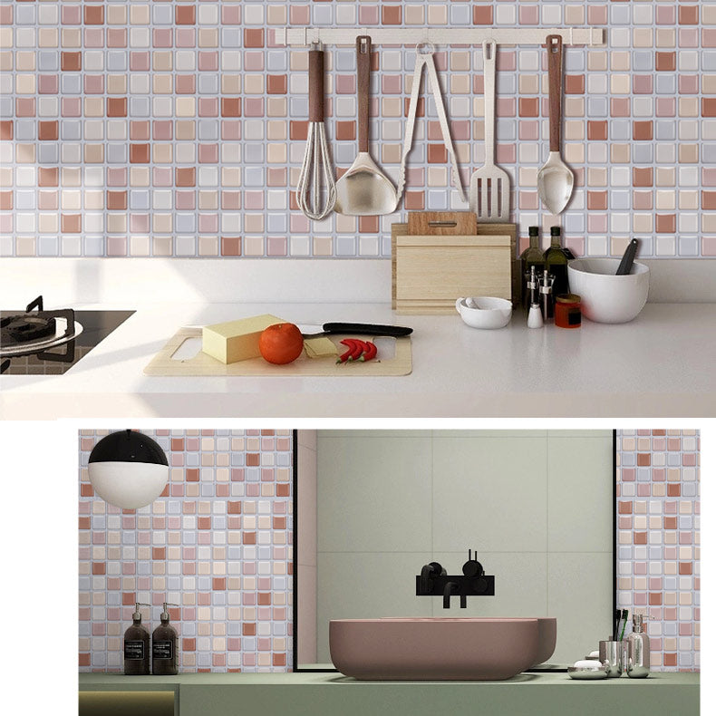Pvc Tile Peel and Stick Tile Kitchen Waterproof Mosaic Backsplash Wall Tile Clearhalo 'Flooring 'Home Improvement' 'home_improvement' 'home_improvement_peel_stick_blacksplash' 'Peel & Stick Backsplash Tile' 'peel_stick_blacksplash' 'Walls & Ceilings' Walls and Ceiling' 7382884