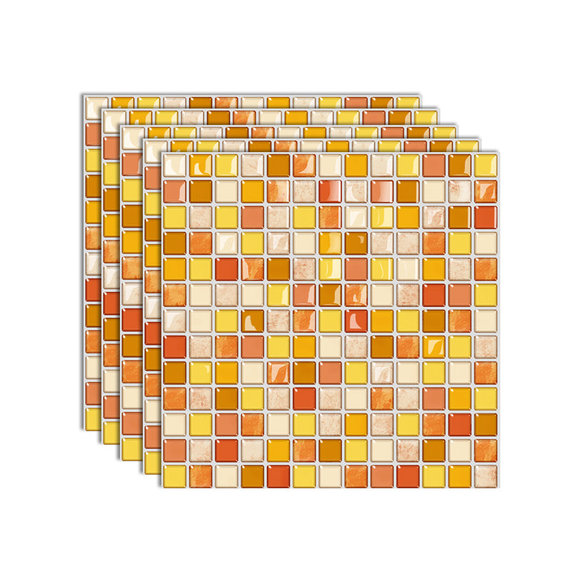 Pvc Tile Peel and Stick Tile Kitchen Waterproof Mosaic Backsplash Wall Tile Orange 5-Piece Set Clearhalo 'Flooring 'Home Improvement' 'home_improvement' 'home_improvement_peel_stick_blacksplash' 'Peel & Stick Backsplash Tile' 'peel_stick_blacksplash' 'Walls & Ceilings' Walls and Ceiling' 7382885