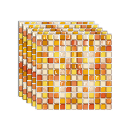 Pvc Tile Peel and Stick Tile Kitchen Waterproof Mosaic Backsplash Wall Tile Orange 5-Piece Set Clearhalo 'Flooring 'Home Improvement' 'home_improvement' 'home_improvement_peel_stick_blacksplash' 'Peel & Stick Backsplash Tile' 'peel_stick_blacksplash' 'Walls & Ceilings' Walls and Ceiling' 7382885