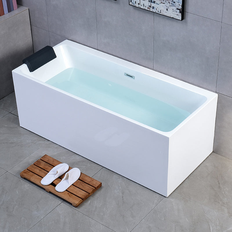 Modern Rectangular Bathtub Center White Freestanding Acrylic Bath Tub Clearhalo 'Bathroom Remodel & Bathroom Fixtures' 'Bathtubs' 'Home Improvement' 'home_improvement' 'home_improvement_bathtubs' 'Showers & Bathtubs' 7383096
