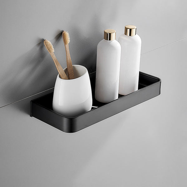 Matte Black Bathroom Set Modern 1/2 - Piece Anti-rust Bath Shelf ...