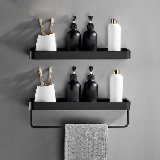 Matte Black Bathroom Set Modern 1/2 - Piece Anti-rust Bath Shelf ...