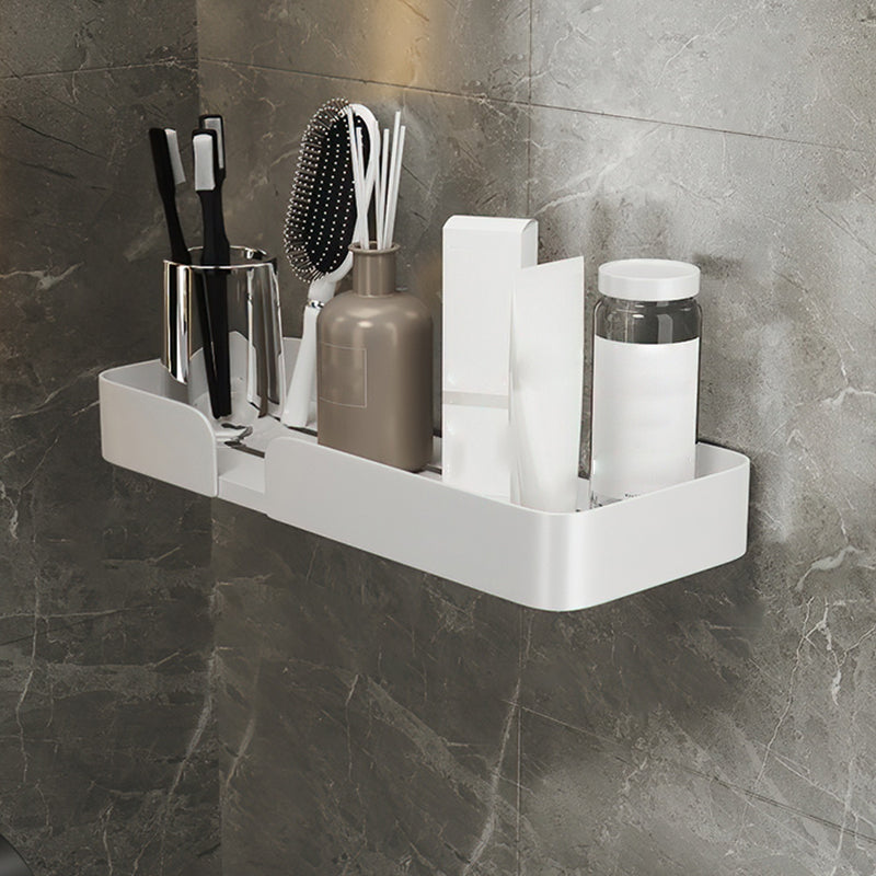 White Bathroom Set Modern 1/2/3 - Piece Anti-rust Bath Shelf 1 Piece No Hook Included Clearhalo 'Bathroom Hardware Sets' 'Bathroom Hardware' 'Bathroom Remodel & Bathroom Fixtures' 'bathroom_hardware_sets' 'Home Improvement' 'home_improvement' 'home_improvement_bathroom_hardware_sets' 7383153