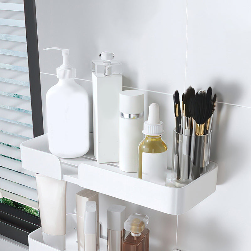 White Bathroom Set Modern 1/2/3 - Piece Anti-rust Bath Shelf Clearhalo 'Bathroom Hardware Sets' 'Bathroom Hardware' 'Bathroom Remodel & Bathroom Fixtures' 'bathroom_hardware_sets' 'Home Improvement' 'home_improvement' 'home_improvement_bathroom_hardware_sets' 7383157