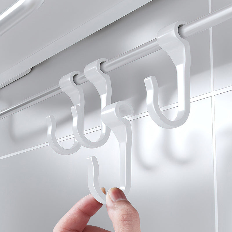 White Bathroom Set Modern 1/2/3 - Piece Anti-rust Bath Shelf Clearhalo 'Bathroom Hardware Sets' 'Bathroom Hardware' 'Bathroom Remodel & Bathroom Fixtures' 'bathroom_hardware_sets' 'Home Improvement' 'home_improvement' 'home_improvement_bathroom_hardware_sets' 7383163