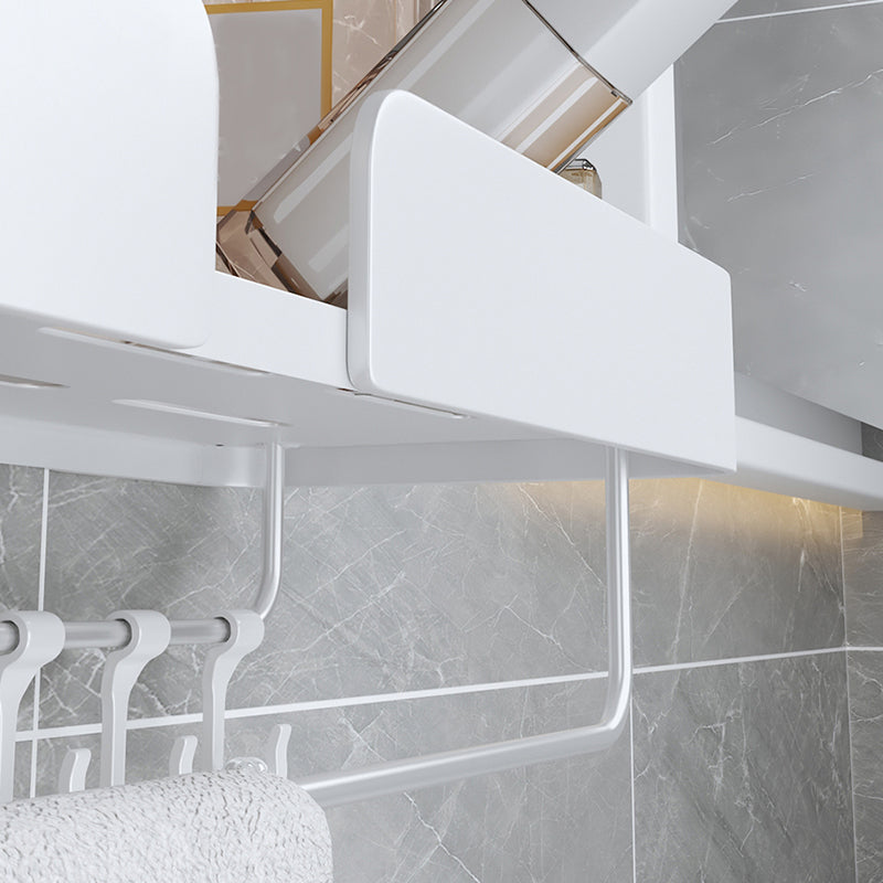 White Bathroom Set Modern 1/2/3 - Piece Anti-rust Bath Shelf Clearhalo 'Bathroom Hardware Sets' 'Bathroom Hardware' 'Bathroom Remodel & Bathroom Fixtures' 'bathroom_hardware_sets' 'Home Improvement' 'home_improvement' 'home_improvement_bathroom_hardware_sets' 7383164