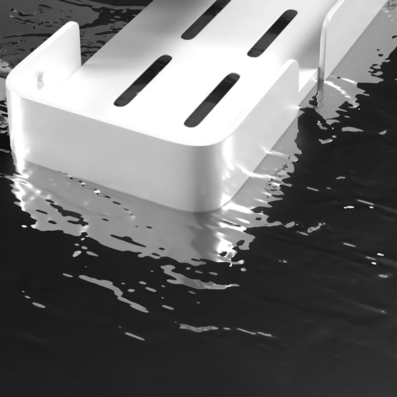 White Bathroom Set Modern 1/2/3 - Piece Anti-rust Bath Shelf Clearhalo 'Bathroom Hardware Sets' 'Bathroom Hardware' 'Bathroom Remodel & Bathroom Fixtures' 'bathroom_hardware_sets' 'Home Improvement' 'home_improvement' 'home_improvement_bathroom_hardware_sets' 7383167