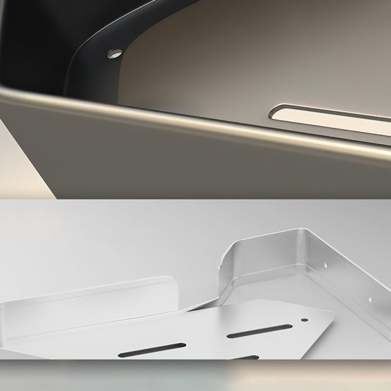 Black/White Bathroom Set Modern 1/2/3 - Piece Anti-rust Bath Shelf Clearhalo 'Bathroom Hardware Sets' 'Bathroom Hardware' 'Bathroom Remodel & Bathroom Fixtures' 'bathroom_hardware_sets' 'Home Improvement' 'home_improvement' 'home_improvement_bathroom_hardware_sets' 7383184