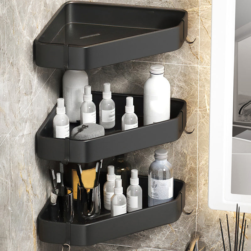 Black/White Bathroom Set Modern 1/2/3 - Piece Anti-rust Bath Shelf 13" Black 3 Piece Set Clearhalo 'Bathroom Hardware Sets' 'Bathroom Hardware' 'Bathroom Remodel & Bathroom Fixtures' 'bathroom_hardware_sets' 'Home Improvement' 'home_improvement' 'home_improvement_bathroom_hardware_sets' 7383186