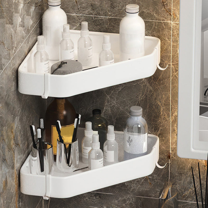 Black/White Bathroom Set Modern 1/2/3 - Piece Anti-rust Bath Shelf 13" White 2 Piece Set Clearhalo 'Bathroom Hardware Sets' 'Bathroom Hardware' 'Bathroom Remodel & Bathroom Fixtures' 'bathroom_hardware_sets' 'Home Improvement' 'home_improvement' 'home_improvement_bathroom_hardware_sets' 7383189