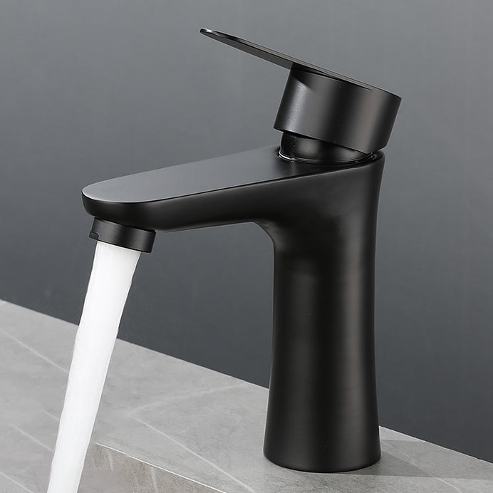 Circular Vessel Faucet Lever Handle Stainless Steel Bathroom Faucet with Water Hose Black Supply Line Not Included Indicators Included Clearhalo 'Bathroom Remodel & Bathroom Fixtures' 'Bathroom Sink Faucets' 'Bathroom Sinks & Faucet Components' 'bathroom_sink_faucets' 'Home Improvement' 'home_improvement' 'home_improvement_bathroom_sink_faucets' 7383318