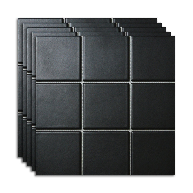 Ceramic Floor and Wall Tile Slip Resistant Floor and Wall Tile with Square Shape Matte Black Clearhalo 'Floor Tiles & Wall Tiles' 'floor_tiles_wall_tiles' 'Flooring 'Home Improvement' 'home_improvement' 'home_improvement_floor_tiles_wall_tiles' Walls and Ceiling' 7383365