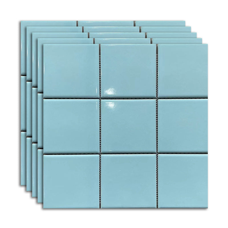 Ceramic Floor and Wall Tile Slip Resistant Floor and Wall Tile with Square Shape Sky Blue Clearhalo 'Floor Tiles & Wall Tiles' 'floor_tiles_wall_tiles' 'Flooring 'Home Improvement' 'home_improvement' 'home_improvement_floor_tiles_wall_tiles' Walls and Ceiling' 7383385