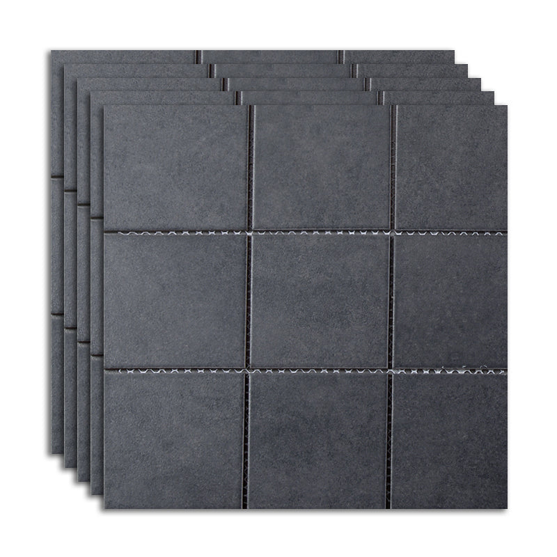 Ceramic Floor and Wall Tile Slip Resistant Floor and Wall Tile with Square Shape Dark Gray-Black Clearhalo 'Floor Tiles & Wall Tiles' 'floor_tiles_wall_tiles' 'Flooring 'Home Improvement' 'home_improvement' 'home_improvement_floor_tiles_wall_tiles' Walls and Ceiling' 7383395