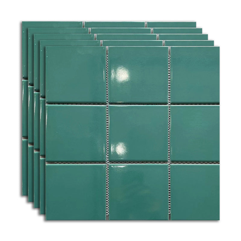 Ceramic Floor and Wall Tile Slip Resistant Floor and Wall Tile with Square Shape Blackish Green Clearhalo 'Floor Tiles & Wall Tiles' 'floor_tiles_wall_tiles' 'Flooring 'Home Improvement' 'home_improvement' 'home_improvement_floor_tiles_wall_tiles' Walls and Ceiling' 7383396