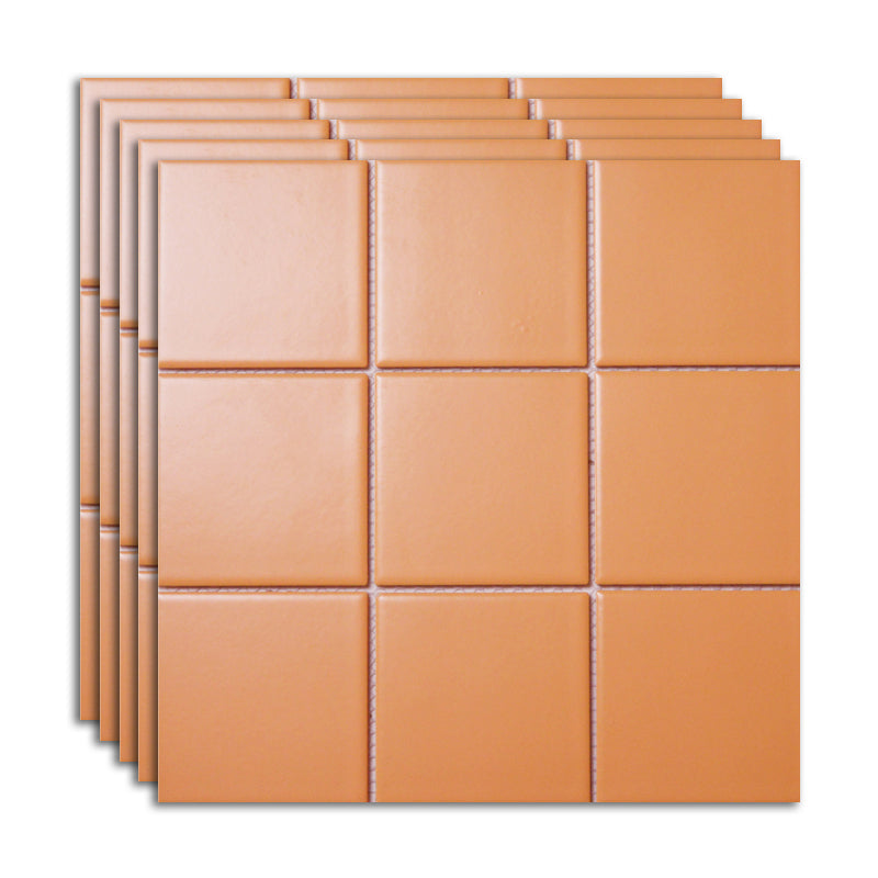 Ceramic Floor and Wall Tile Slip Resistant Floor and Wall Tile with Square Shape Orange 44 Pieces Clearhalo 'Floor Tiles & Wall Tiles' 'floor_tiles_wall_tiles' 'Flooring 'Home Improvement' 'home_improvement' 'home_improvement_floor_tiles_wall_tiles' Walls and Ceiling' 7383397