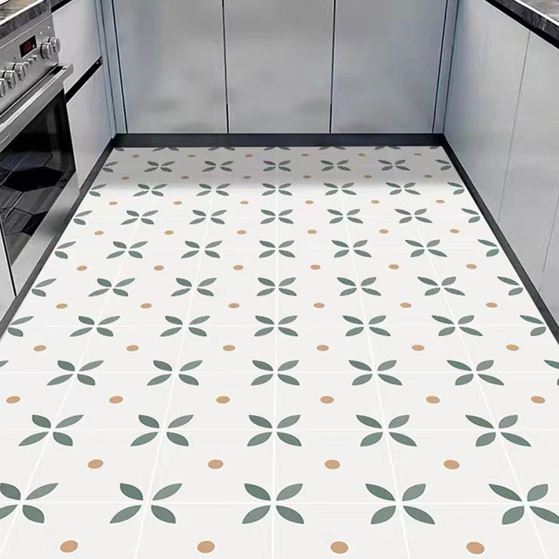 Ceramic Singular Tile Square Shape Floor and Wall Tile with Slip Resistance White-Green 52 Pieces Clearhalo 'Floor Tiles & Wall Tiles' 'floor_tiles_wall_tiles' 'Flooring 'Home Improvement' 'home_improvement' 'home_improvement_floor_tiles_wall_tiles' Walls and Ceiling' 7383434