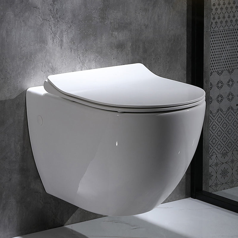 Modern Wall Mounted Flush Toilet White Toilet Bowl with Seat for Washroom Clearhalo 'Bathroom Remodel & Bathroom Fixtures' 'Home Improvement' 'home_improvement' 'home_improvement_toilets' 'Toilets & Bidets' 'Toilets' 7384407