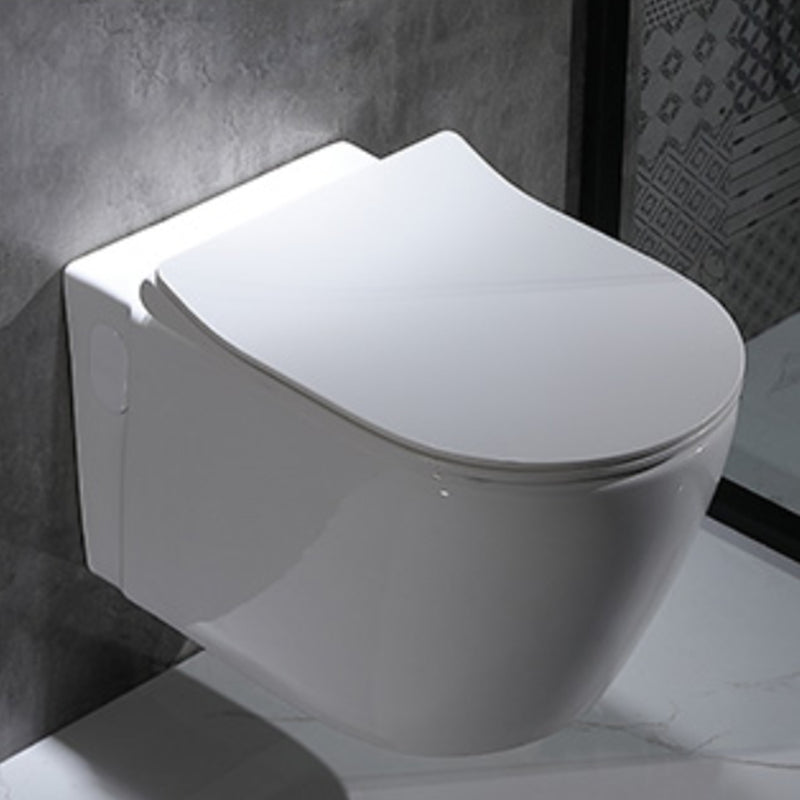 Modern Wall Mounted Flush Toilet White Toilet Bowl with Seat for Washroom Clearhalo 'Bathroom Remodel & Bathroom Fixtures' 'Home Improvement' 'home_improvement' 'home_improvement_toilets' 'Toilets & Bidets' 'Toilets' 7384408