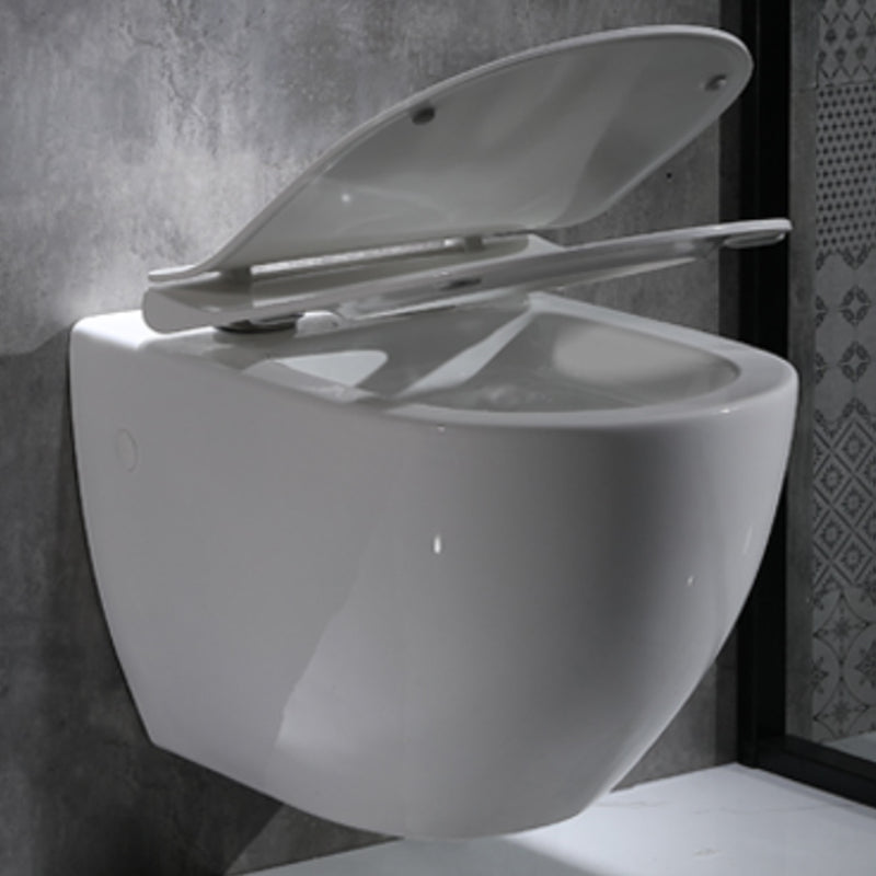 Modern Wall Mounted Flush Toilet White Toilet Bowl with Seat for Washroom Clearhalo 'Bathroom Remodel & Bathroom Fixtures' 'Home Improvement' 'home_improvement' 'home_improvement_toilets' 'Toilets & Bidets' 'Toilets' 7384410