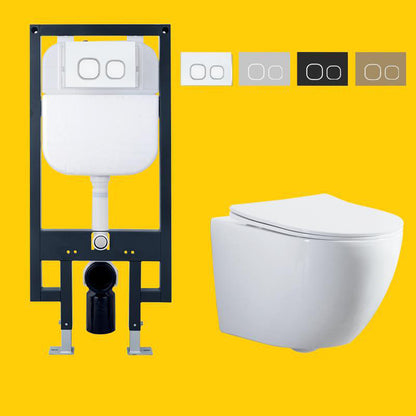 Contemporary Wall Hung Toilet Bowl White Seat Included Urine Toilet for Bathroom 14"L x 19"W x 14"H Clearhalo 'Bathroom Remodel & Bathroom Fixtures' 'Home Improvement' 'home_improvement' 'home_improvement_toilets' 'Toilets & Bidets' 'Toilets' 7384433