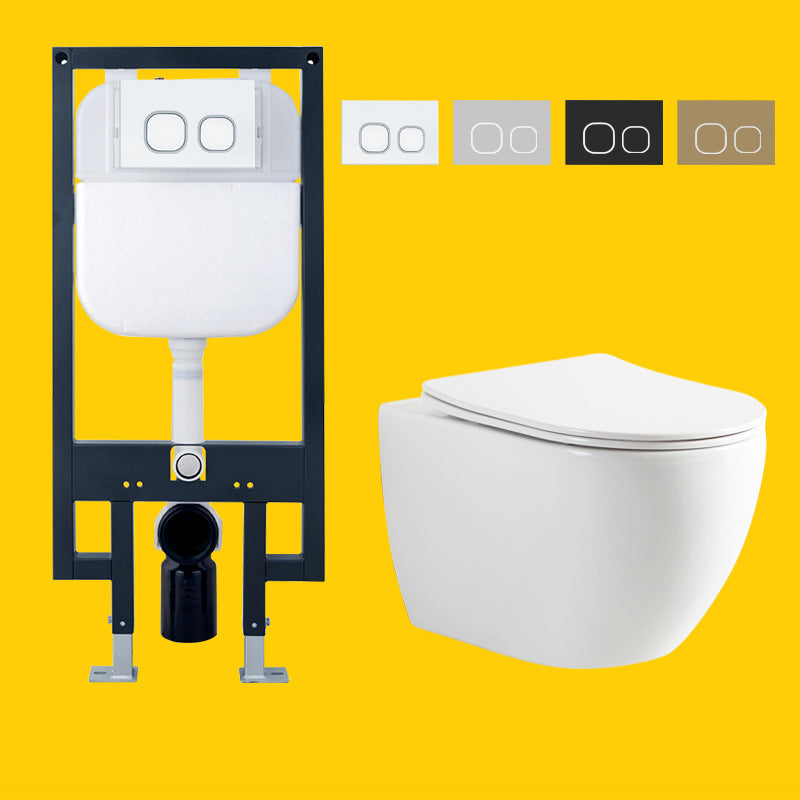 Contemporary Wall Hung Toilet Bowl White Seat Included Urine Toilet for Bathroom 14"L x 21"W x 14"H Clearhalo 'Bathroom Remodel & Bathroom Fixtures' 'Home Improvement' 'home_improvement' 'home_improvement_toilets' 'Toilets & Bidets' 'Toilets' 7384434
