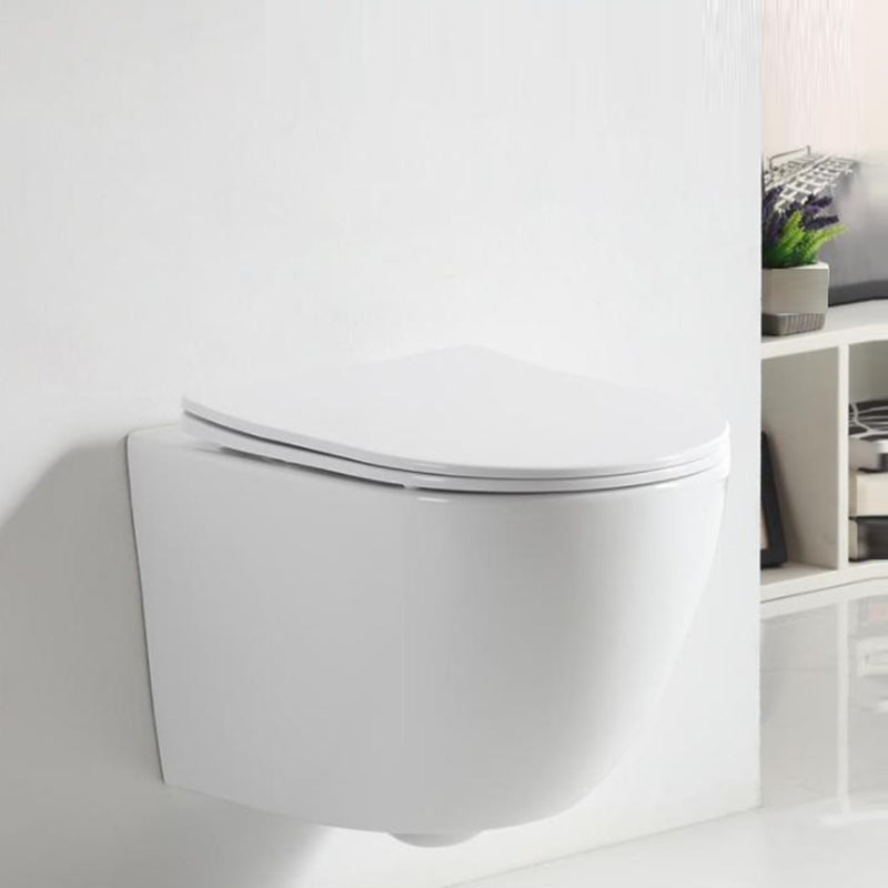 Contemporary Wall Hung Toilet Bowl White Seat Included Urine Toilet for Bathroom Clearhalo 'Bathroom Remodel & Bathroom Fixtures' 'Home Improvement' 'home_improvement' 'home_improvement_toilets' 'Toilets & Bidets' 'Toilets' 7384435