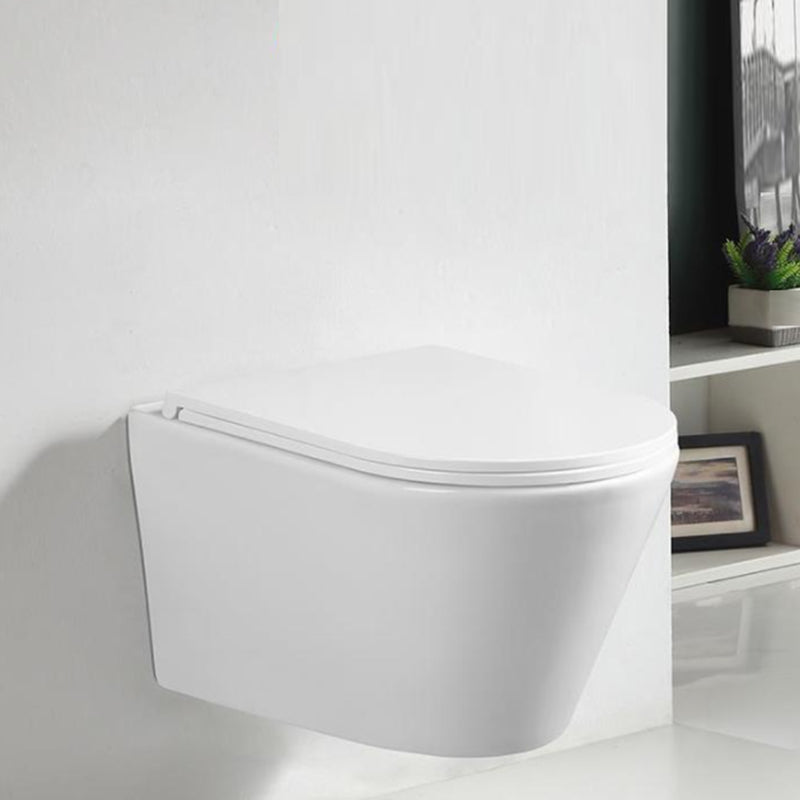 Contemporary Wall Hung Toilet Bowl White Seat Included Urine Toilet for Bathroom Clearhalo 'Bathroom Remodel & Bathroom Fixtures' 'Home Improvement' 'home_improvement' 'home_improvement_toilets' 'Toilets & Bidets' 'Toilets' 7384437