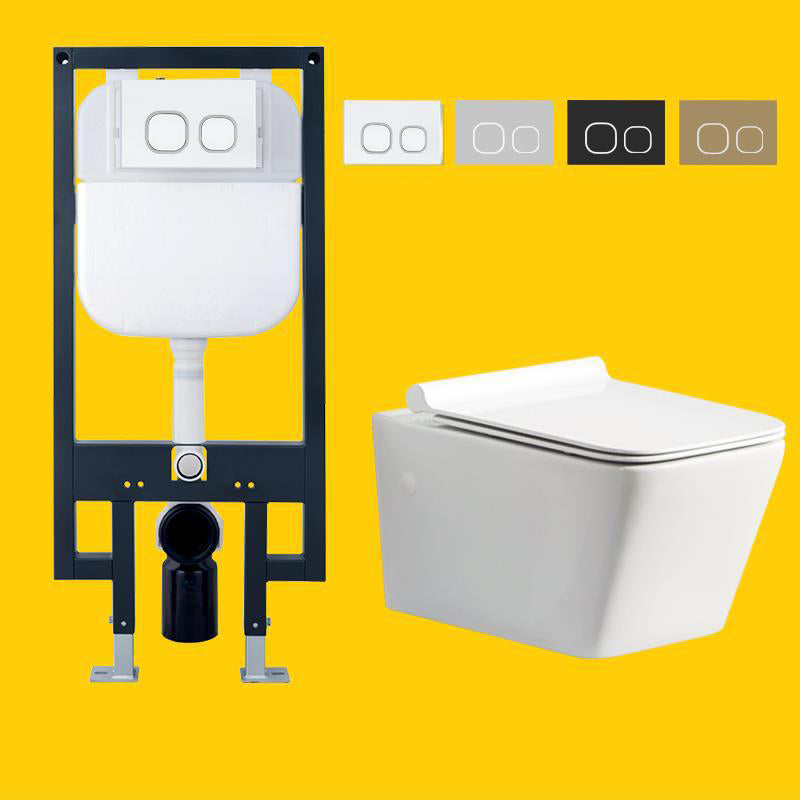 Contemporary Wall Hung Toilet Bowl White Seat Included Urine Toilet for Bathroom 14"L x 20"W x 13"H Clearhalo 'Bathroom Remodel & Bathroom Fixtures' 'Home Improvement' 'home_improvement' 'home_improvement_toilets' 'Toilets & Bidets' 'Toilets' 7384438