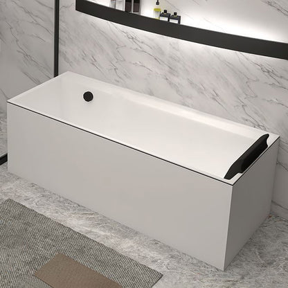 Modern Rectangular Bathtub Acrylic Soaking White Back to Wall Bathtub 47"L x 28"W x 23"H Left Tub