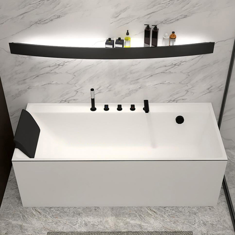 Modern Rectangular Bathtub Acrylic Soaking White Back to Wall Bathtub Clearhalo 'Bathroom Remodel & Bathroom Fixtures' 'Bathtubs' 'Home Improvement' 'home_improvement' 'home_improvement_bathtubs' 'Showers & Bathtubs' 7384481