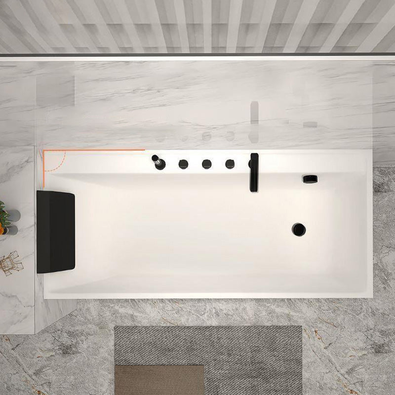 Modern Rectangular Bathtub Acrylic Soaking White Back to Wall Bathtub Clearhalo 'Bathroom Remodel & Bathroom Fixtures' 'Bathtubs' 'Home Improvement' 'home_improvement' 'home_improvement_bathtubs' 'Showers & Bathtubs' 7384484