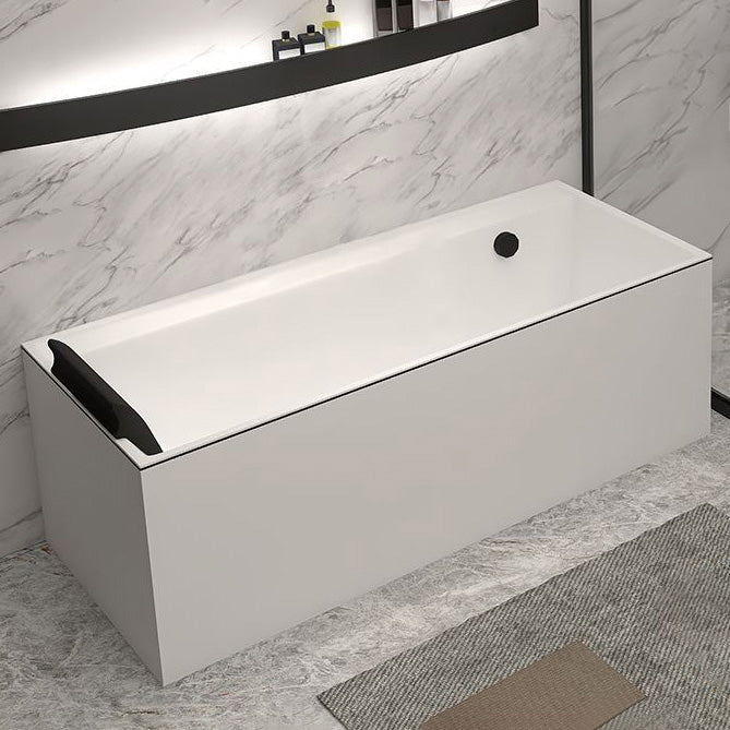 Modern Rectangular Bathtub Acrylic Soaking White Back to Wall Bathtub Right Tub Clearhalo 'Bathroom Remodel & Bathroom Fixtures' 'Bathtubs' 'Home Improvement' 'home_improvement' 'home_improvement_bathtubs' 'Showers & Bathtubs' 7384487