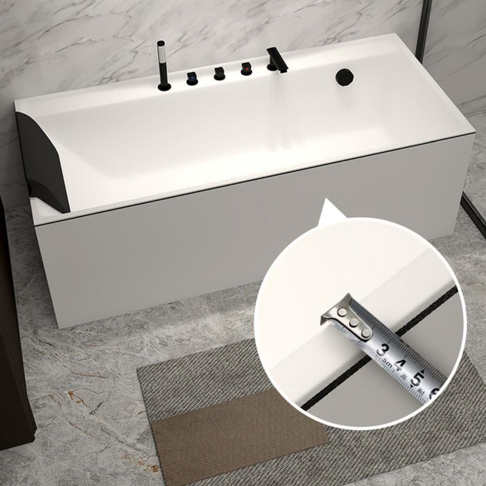 Modern Rectangular Bathtub Acrylic Soaking White Back to Wall Bathtub Clearhalo 'Bathroom Remodel & Bathroom Fixtures' 'Bathtubs' 'Home Improvement' 'home_improvement' 'home_improvement_bathtubs' 'Showers & Bathtubs' 7384490