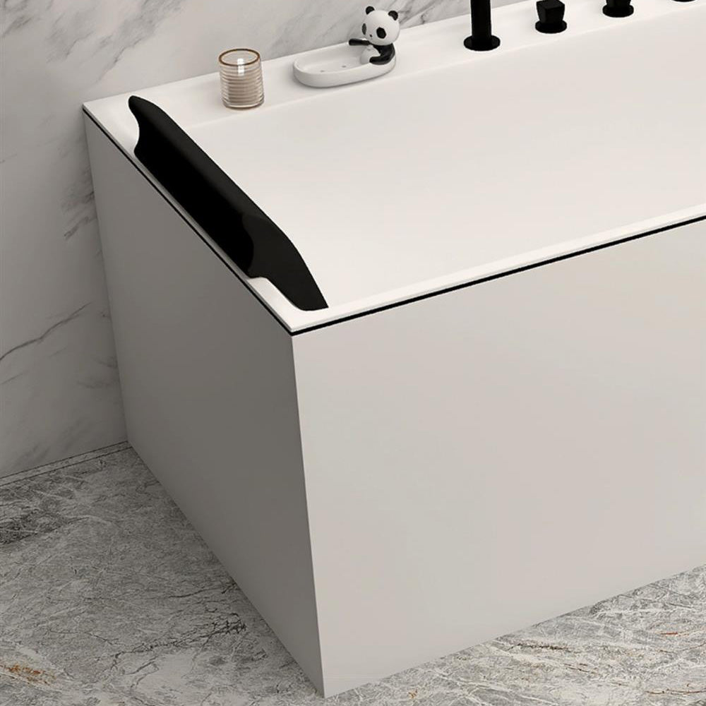 Modern Rectangular Bathtub Acrylic Soaking White Back to Wall Bathtub Clearhalo 'Bathroom Remodel & Bathroom Fixtures' 'Bathtubs' 'Home Improvement' 'home_improvement' 'home_improvement_bathtubs' 'Showers & Bathtubs' 7384492