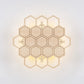 Wood Honeycomb LED Wall Sconce Balcony Child Bedroom Modern Wall Light in Warm Wood Clearhalo 'Wall Lamps & Sconces' 'Wall Lights' Lighting' 73848