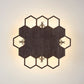 Wood Honeycomb LED Wall Sconce Balcony Child Bedroom Modern Wall Light in Warm Dark Wood Clearhalo 'Wall Lamps & Sconces' 'Wall Lights' Lighting' 73850