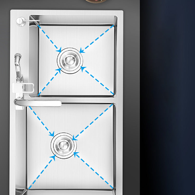 Dirt Resistant Kitchen Sink Soundproof Detail Kitchen Double Sink with Overflow Hole Clearhalo 'Home Improvement' 'home_improvement' 'home_improvement_kitchen_sinks' 'Kitchen Remodel & Kitchen Fixtures' 'Kitchen Sinks & Faucet Components' 'Kitchen Sinks' 'kitchen_sinks' 7385234