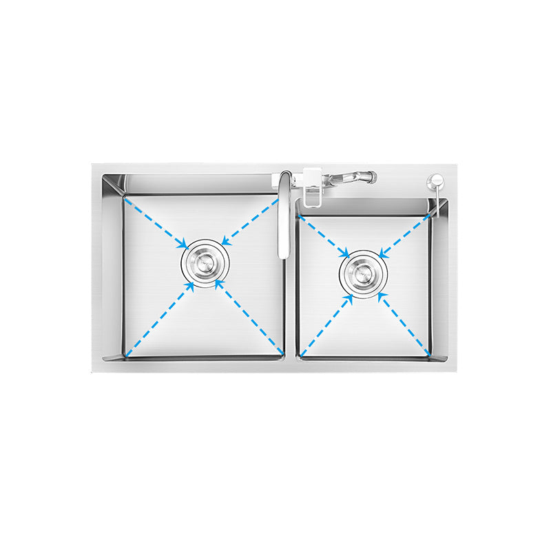 Dirt Resistant Kitchen Sink Soundproof Detail Kitchen Double Sink with Overflow Hole Clearhalo 'Home Improvement' 'home_improvement' 'home_improvement_kitchen_sinks' 'Kitchen Remodel & Kitchen Fixtures' 'Kitchen Sinks & Faucet Components' 'Kitchen Sinks' 'kitchen_sinks' 7385237